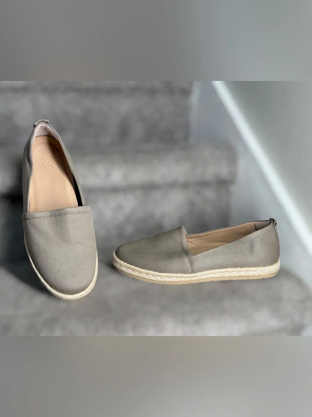 ABEO Isle Slip On Neutral Espadrille Comfort Orthotic Walking Flats Shoes